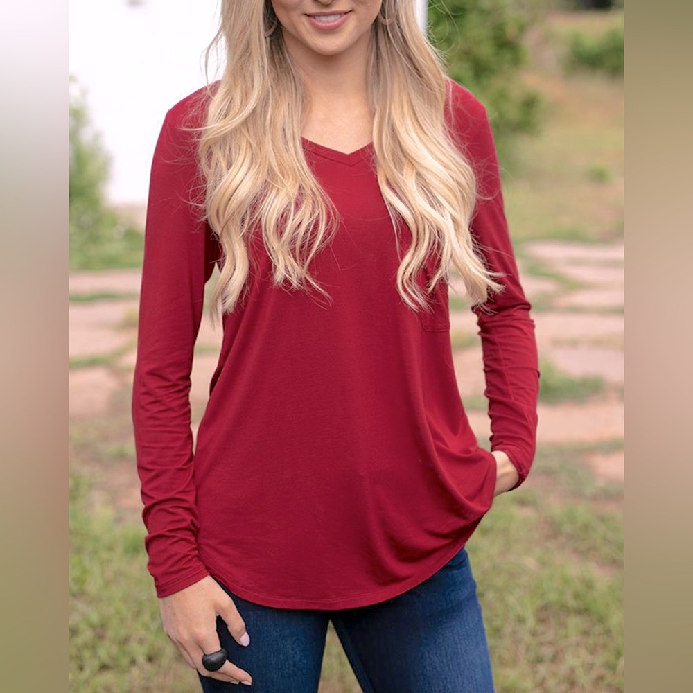 Grace and Lace long sleeve perfect pocket tee